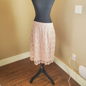 Uniqlo pink cream lace skirt size Large